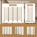 4-Panel Room Divider with Lockable Wheels - 87" x 68"