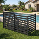 4-Panel Wooden Outdoor Privacy Fence with Ground Stakes