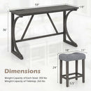 4-Piece Bar Table Set with Power Outlet & Upholstered Stools