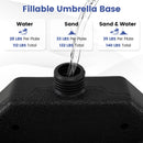 4-Piece Patio Market Umbrella Base 140 LBS Heavy-Duty with U-Locking Pins-Black