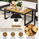 4-Piece Patio Conversation Set with Acacia Coffee Table