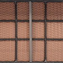 4 Piece Patio Wicker Sofa Set 2 Rattan Chairs and Loveseat with Table-Brown