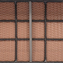 4 Piece Patio Wicker Sofa Set 2 Rattan Chairs and Loveseat with Table-Brown