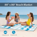 4 Pieces Beach Umbrella Set with 2 Foldable Chairs and Picnic Blanket