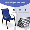 4 Pieces Stackable Patio Dining Chairs Set with Armrest