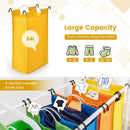 136L Large Capacity 4-Section Laundry Sorter