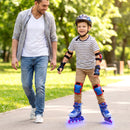 4-Size Adjustable Illuminating Kids Inline Skates with Light Up Wheels