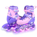 4-Size Adjustable Light-Up Inline Skates for Toddlers Ages 5-7