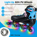 4-Size Adjustable Light-Up Inline Skates for Toddlers Ages 5-7