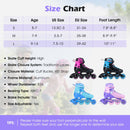 4-Size Adjustable Light-Up Kids Inline Skates for Kids Ages 9-14