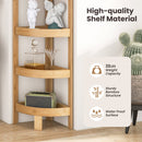 4 Tier Bamboo Corner Shelf Corner Freestanding Storage Organizer Shelving Unit for Bathroom-Natural