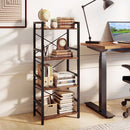 4-Tier Bookshelf Narrow Freestanding Display Shelf with Metal Frame