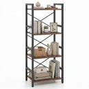 4-Tier Bookshelf Narrow Freestanding Display Shelf with Metal Frame