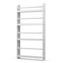 4-Tier Wall Mounted Bookshelf with Safety Rails