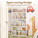 4-Tier Wall Mounted Bookshelf with Safety Rails