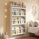 4-Tier Wall Mounted Bookshelf with Safety Rails