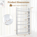 4-Tier Wall Mounted Bookshelf with Safety Rails