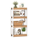 4 Tier Bookshelf Wooden Bookcase with Dual Anti-Tipping Kits