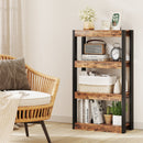 4 Tier Bookshelf Wooden Bookcase with Dual Anti-Tipping Kits