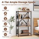 4-Tier Bookshelf with Heavy-Duty Metal Frame