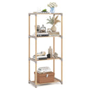 5-Tier Pine Wood Bookshelf with Open Shelves