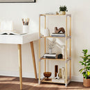 5-Tier Pine Wood Bookshelf with Open Shelves