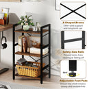 4-Tier Bookshelf with Metal Frame and Wooden Storage Racks for Study