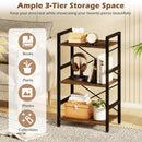 4-Tier Bookshelf with Metal Frame and Wooden Storage Racks for Study