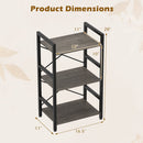 4-Tier Bookshelf with Metal Frame and Wooden Storage Racks for Study