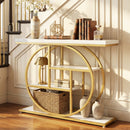 4-Tier Console Table 41 Inches Entryway Table with Storage Shelves