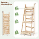 4-Tier Foldable Plant Stand with Slatted Shelves