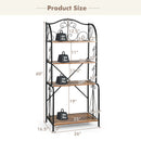 4-Tier Industrial Kitchen Baker's Rack with Open Shelves and X-Bar