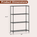4-Tier Metal Storage Shelving Unit with V-Shaped Wire Rack and 1000 LBS Capacity-Black