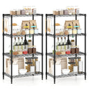 4-Tier Metal Storage Shelving Unit Set of 2 with V-Shaped Wire Rack-Black
