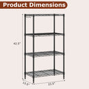 4-Tier Metal Storage Shelving Unit Set of 2 with V-Shaped Wire Rack-Black