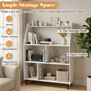 4-Tier Open Bookcase with Anti-Tipping Kits - White