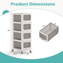 Rolling Storage Cart with Drawers and Lockable Wheels
