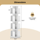 4-Tier Rotating Bookshelf 360° Display Rack with Dividers and Anti-falling Baffles