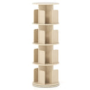 4-Tier Rotating Bookshelf 360° Display Rack with Dividers and Anti-falling Baffles