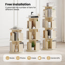 4-Tier Rotating Bookshelf 360° Display Rack with Dividers and Anti-falling Baffles