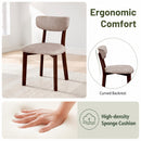 Upholstered Dining Chairs Set of 4 with Rubber Wood Frame