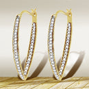 10K Yellow Gold 1/2 Cttw Round-Cut Diamond Modern Hoop Earrings (I-J Color, I2-I3 Clarity)