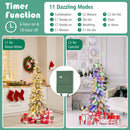 4/5/6 Feet Pre-Lit Artificial Christmas Tree Snow-Flocked Slim Pencil Xmas Decor-5 ft