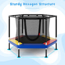 4 FT Small Toddler Recreational Trampoline with Safety Enclosure Net-Colorful