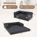 4-in-1 Convertible Folding Sofa Bed with Comfy Corduroy Cover