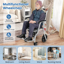 4-in-1 Foldable Bedside Commode Chair with Brakes and Bucket and Footrest