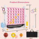 4-in-1 Adjustable Height Connect Game with Carry Bag