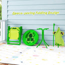 4 Pieces Kids Picnic Set with 2 Folding Chairs and Height Adjustable Umbrella
