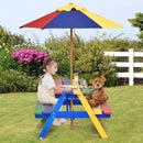 4 Seat Kids Picnic Table with Umbrella
