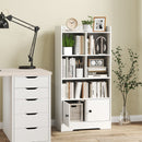 4 Tiers Bookshelf with 4 Cubes Display Shelf and 2 Doors